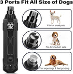 Casfuy 6-Speed Dog Nail Grinder - Newest Enhanced Pet Nail Grinder Super Quiet Electric Dog Nail Trimmer Rechargeable Painless Paws Grooming & Smoothing Tool for Large Medium Small Dogs (Grey)