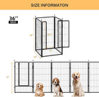 Dog Playpen Indoors/Outdoor, 36 inch 4 Panels Dog Play Pen for Small Dogs, Rustproof Metal Pet Fence for RV Camping/Yard/Garden