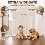 Mumeasy Extra Wide Large Baby Gate for Doorways, 36-66" Walk Through Wide Long Dog Gate for Door & Stair, Auto Close Dual Swing Pressure Mounted Child Safety Gate for Toddlers, Puppies & Pets, White