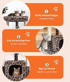 SYANDLVY 27" Cat Tree for Indoor Cats, Activity Tower with Scratching Posts | Modern Kitten Condo with Plush Perch & Hanging Ball for Play, Leopard Print