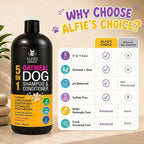 Oatmeal Dog Shampoo and Conditioner for Sensitive Skin with Aloe 32 fl oz | 5 in 1 Puppy Shampoo for Itchy, Sensitive Skin | Cleans, Conditions, Deodorizes & Moisturizes For All Breeds | ALFIE'S CHOICE