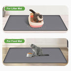 51"x 25.6" XXXL Waterproof Kitty Litter Silicone Box Mat,Cat Litter Mat Extra Large for Scatter Control, No-Slip Soft Pet Trapping Litter Rug Pad, Machine Washable, Dark Gray