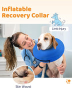 Supet Inflatable Dog Cone Collar for Small Dogs Puppies Cats, Soft Dog Cone Alternative After Surgery for Puppies Cats to Stop Licking