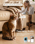 ALIOBC Pet Camera with Phone App Laser Toy 2K Cat Camera no Subscription | Auto Tracking Night Vision 355° Pan 2-Way Audio Dual-Band WiFi Indoor Pet Cam （Sky Blue）