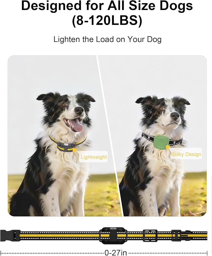 3 Pack Dog Training Collar – Remote Dog Shock Collars with Beep, Vibration and Safe Shock Modes, Rechargeable IP67 Waterproof E-Collars for Small, Medium & Large Dogs with LED Night Light
