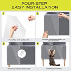 Anti Cat Scratch Furniture Protector, 10-Pack Couch Protector from Cat Claws for Sofa Corners, Walls & Doors – Heavy-Duty, Easy-to-Apply Shields with 50 Twist Pins(Clear