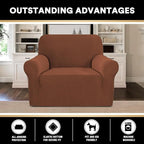 Stretch Chair Cover Chair Slipcovers with Arms 1-Piece Chair Sofa Slipcovers or Living Room Non Slip Armchair Cover Furniture Protector Dogs Pet Friendly(Armchair, Caramel)
