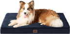 EHEYCIGA Orthopedic Dog Bed Large with Removable Washable Cover,Navy,41x27 | Egg Crate Foam Support,Durable Oxford fabric,Non-Slip Bottom,Machine Washable,Soft Waterproof Plush Pet Bed Mat For Crate