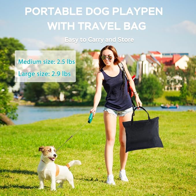 Portable Foldable Pet Playpen Collapsible Crates Kennel Playpen for Dog cat and Rabbit &Travel playpen Outdoor or Indoor (Medium（31.5" L x 23.6" W x 21.7" H）, Green)
