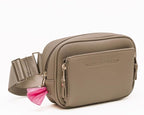 Darren & Phillip Crossbody Dog Walking Bag or Fanny Pack with Built-In Dog Poop Bag Holder, Removable Dog Treat Pouch & Adjustable Strap – Stylish Dog Mom Gift for Walks & Everyday Use - Pebble