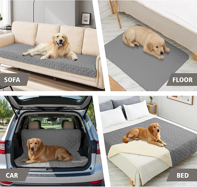 Ameritex Pet Bed Cover Dog Bed Blanket for Sofa and Furniture Waterproof New Pattern Design (30x70 Inch, Light Grey)