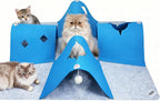 4-Way Cat Tunnel for Indoor Cats, Interactive Toy with Plush Ball | 35.4" Multi-Entrance Cat Play Tunnel with Cozy Hideaway Space, Provides Enrichment, Exercise, Exploration & Interactive Play