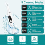 Dog Teeth Cleaning Kit Dog Plaque and Tartar Remover with LED Light 5 Adjustable Modes Electric Toothbrush Pet Teeth Cleaner for Dogs and Cats (Off-White)