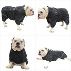 Lovelonglong Waterproof Dog Raincoat – 4-Leg Full Body Dog Rain Suit with Reflective Strips & Leash Opening, Outdoor Dog Jacket for Rainy Weather