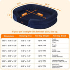 Dwanton Orthopedic Dog Bed for Extra Extra Large Dogs with Gel Memory Foam, Waterproof Dog Sofa, Washable Pet Bed with Four Sided Bolster Cushion, Removable Cover & Non-Slip Bottom, 48", Navy Blue