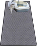 Cat Litter Mat for Litter Box, Silicone Large Cat Litter Trapping Mat - 51.2x25.6 in, Waterproof & Non-Slip, Durable & Easy Clean, Gray