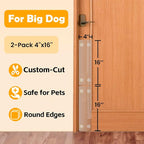 Dog Door Scratch Protector 2-Pack 4 x 16 Heavy Duty Clear PVC Anti Scratch Guard for Doors Walls Furniture Windows, Custom Cut Easy Install & Residue-Free Removal Cat Door Protector