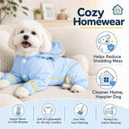 Dog Raincoat with Removable Boots, Clear Hood, Blue, S (3-6 lb) | 300D polyester with full-body coverage, reflective trim and a back D-ring for snowy, muddy and low-light walks and home use