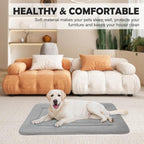 Dog Bed Soft Dog Crate Bed Pad Mat, 48 in Non Slip Bottom Washable Beds for Extra Large Dogs, Pet Bed Mattress Kennel Pad, Clay Gray