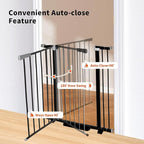 Rgqphantom 41" Tall Safety Pet Gate,Adjustable 30.5"-55" Wide(Black) | Auto Close Cat Gate Suitable for Stairs,Doorways,White, Pet Safety Barrier