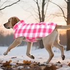 ASENKU Reversible Dog Winter Coat, Dog Jacket for Small Medium Large Dogs | Windproof Plaid Fleece Lining for Cold Weather, Water-resistant Outer Shell, Puppy Puffer Vest with Leash Hole, Pink XS