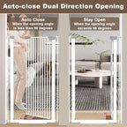 Fairy Baby 51.1" Extra Tall Pet Gate 48.5"-56.2" Extra Wide Tall Dog Gates | Long Baby Gate for Doorways, 1.37" Gap No Drill Pressure Mounted Dog Gate, Metal Auto Close Safety Child Gate Indoor, White
