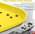 SMILOOL Silicone Pet Food Mat with Raised Edge for Food and Water Bowl, Dog Feeding Mats, Cat Food Trays for Floor Waterproof, Rubber Tray for Dogs and Cats, 19 x 12 x 0.7 Light Yellow