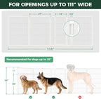 FXW Dog Gate, Extra Wide Adjustable for Openings Up to 111", 40" H | Flexible Space Control, Easy Walk-Through Access, 3 Panels + 1 Gate, For Medium & Large Dogs, Garage Use