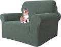 MAXIJIN Stretch Chair Cover Chair Slipcovers with Arms, 1-Piece Couch Sofa Chair Covers for Living Room, Non Slip Armchair Cover (31"-46") Furniture Protector Dogs Pet Friendly (Chair, Pea Green)