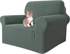 MAXIJIN Stretch Chair Cover Chair Slipcovers with Arms, 1-Piece Couch Sofa Chair Covers for Living Room, Non Slip Armchair Cover (31"-46") Furniture Protector Dogs Pet Friendly (Chair, Pea Green)
