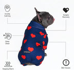 Spark Paws Dog Pajama, Dog Recovery Suit Male, Onesie, Ultra-Soft and 4-Way Stretch, for Small Medium and Large Breeds - Hearts - 3XL