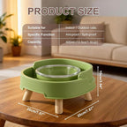 Ant Proof Cat Food Bowl, Elevated Cat Feeding Bowl, Green, 1pcs | Prevents Ants from Entering and Reduces Neck Stress, Non-Slip Elevated Cat Feeding Bowl