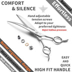 High-end Professional Dog Grooming Curved Scissors Pet Curved Shears 7.5 Inches Extremely Very Sharp Made Of Stainless Steel Alloy By Hand For Dog Cat Groomer
