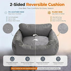 PAWZ Road Dog Car Seat for Small Medium Dogs, Waterproof Booster Bed | Dog booster car seat with dual safety belts, side storage pocket, waterproof leather, soft PP cotton for travel and home
