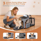 Lekereise Pet Carrier Backpack Expandable Cat Backpack Carrier for Small Dogs Large Cats Puppies, Dog Backpack Carrier for Hiking Travel Outdoor Hold Pets Up to 20 25 Lbs, Striped