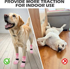 EXPAWLORER Dog Socks for Summer Hot Pavement to Prevent Licking Paws, Anti Slip Doggie Booties Grippy Shoes for Hardwood Floors, Boots & Paw Protectors for Small Medium Large Senior Dogs Pink M