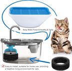 Replacement Filters for 3.2L/2.5L Cat Water Fountain, 10-Pack Filters and10 Pre-Filter Sponges, Multi-Layer Filtration System for Pet Fountain, Removes Impurities and Odors