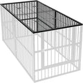 Dog Playpen 32" Height Roof | 25mm Steel Tubes, 40.8 lbs sturdy frame, rubber non-slip feet, indoor outdoor, Small Medium Dogs
