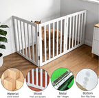 Dog Gate Indoor, Freestanding Dog Fence for The House, Doorways, Hallways,or Stairs,Pet Gate Foldable Wooden,Expandable 32" Height 3 Panels,White