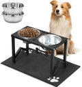 Elevated Dog Bowls, Metal Raised Dog Bowl Stand with 2 Thick 58oz Stainless Steel Food Bowls & Non-Slip Mat - 11.8" Tall for Medium/Large Breeds