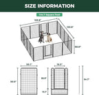 FXW Rollick Dog Playpen Wall Connection Set for Indoor and Yard, 50 Inch 16 Panels for Large Dogs with 4 Fence-to-Wall Anchors, Black | Patented