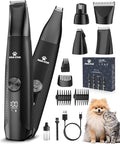 M&M STAR Dog Grooming Kit, 4-in-1 Dog Clippers for Grooming, Cordless Dog Hair Trimmer with Dog Paw Trimmer & Dog Nail Grinder, Low Noise Pet Clippers for Dogs Cats Face Ears Paws