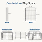 DUMOS Dog Playpen Indoor, Metal 40 Inch 2 Panels Foldable Pet Fence with Door, Outdoor Small Medium Large Dog Puppy Portable Exercise Play Pen for RV Camping, Trips, Play Yard
