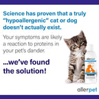 Allerpet Cat Dander Remover w/Free Pair of Grooming Gloves & Mitt (12oz)