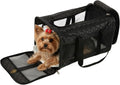 Sherpa Pet Carrier Airline Approved with Spring Wire Frame - Cat & Dog Carrier for In-Cabin Travel, Mesh Ventilation, Locking Zippers - Black Lattice, Large