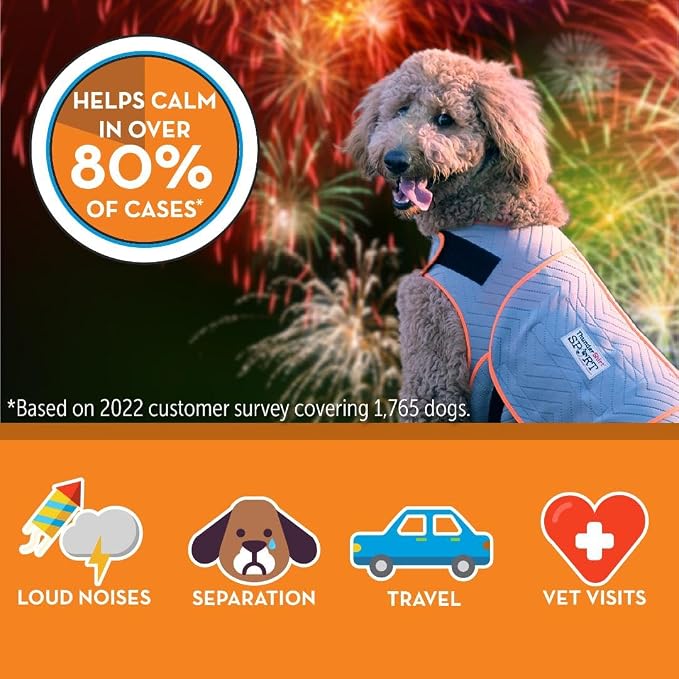 ThunderShirt for Dogs Calming Anxiety Vest, XX Large, Platinum Sport | Skin-Friendly Dog Anxiety Shirt, Helps Reduce Stress from Thunder, Fireworks & Travel