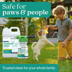 Eco Strong Outdoor Odor Eliminator | Outside Dog Urine Enzyme Cleaner – Powerful Pet, Cat, Animal Scent Deodorizer | Professional Strength for Yard, Turf, Kennels, Patios, Decks (Gallon with Sprayer)