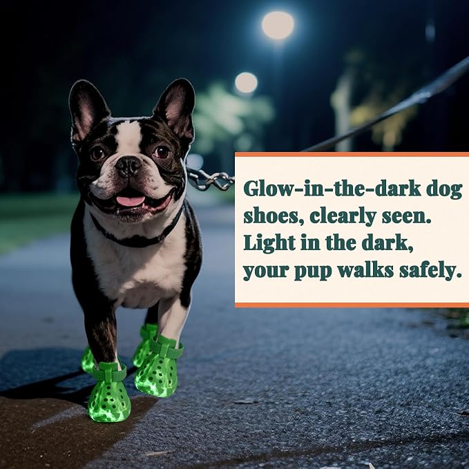 Dog Shoes for Hot Summer Pavement, Dog Shoes for Small Dogs, Waterproof Dog Boots & Paw Protectors, Non-Slip Dog Rain Booties, Easy Clean Sandals for Beach Green Size 2
