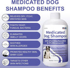 Medicated Dog Shampoo with 2% Miconazole & 2% Chlorhexidine – Relief for Itchy, Odor & Redness – Gentle Vet-Grade Formula for Healthy Skin & Coat - 17 oz