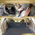 F-color SUV Cargo Liner for Dogs - Heavy Duty Cargo Cover for Mid-Size SUVs | Water Resistant, Bumper Flap, Non-Slip Mat, Car Trunk Dog Car Seat Cover Prevents Scratches Pet Hair Mud Dirt for Sedans Vans